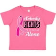 thumbnail image 3 of Inktastic Breast Cancer Awareness Nobody Fights Alone Pink Ribbon Boys or Girls Toddler T-Shirt, 3 of 5