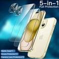 thumbnail image 3 of JETech 5 in 1 Matte Case for iPhone 15 Plus 6.7-Inch with 2-Pack Each Tempered Glass Screen Protector and Camera Lens Protector, Translucent Back Shockproof Phone Cover (Yellow), 3 of 7