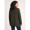 thumbnail image 2 of Ellos Plus Size 1/4 Zip Sweater Tunic With Side Slits, 2 of 5