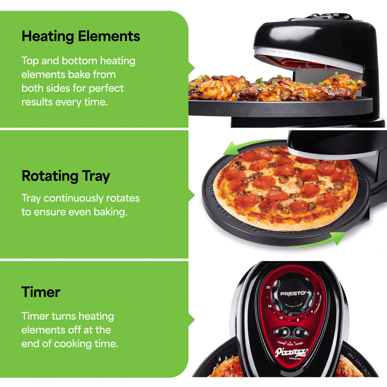 Open Box Presto Rotating Pizza Oven, Bake 7-12