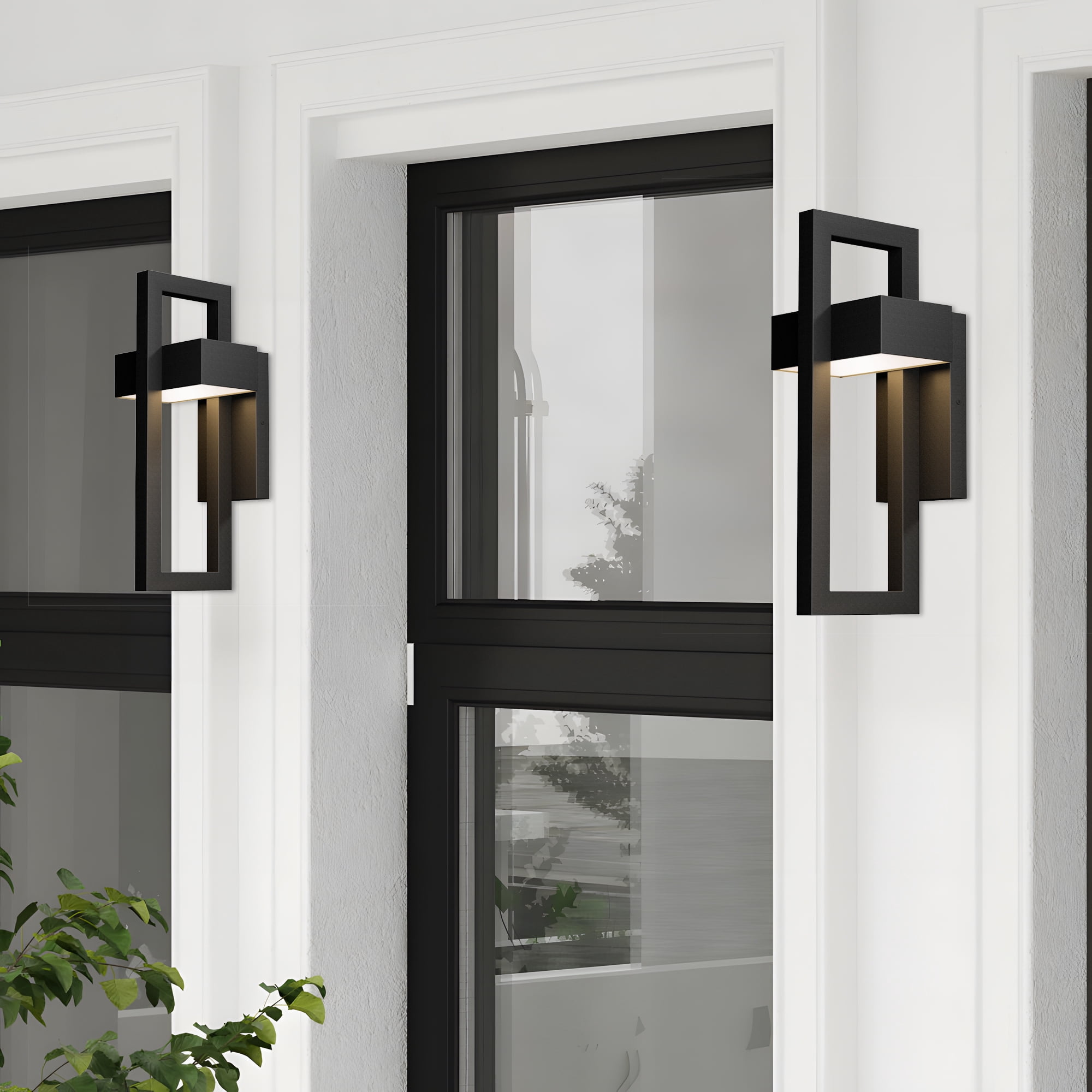 Modern Wall Lights Exterior Lighting Fixtures 3000K LED Outdoor Wall Sconce Outside Wall Mount Lights for Porch Front Door House Garage Indoor Black 1PC