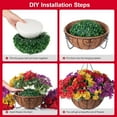 thumbnail image 3 of Artificial Flower in Hanging Basket Outdoor Indoor Garden Yard,Coconut Lining Flowerpot with Faux Plant,Daisy with Eucalyptus Leaves Arrangement for Home Spring Summer Decor(Red Purple Yellow), 3 of 6