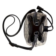 Gucci Ophidia Mini Bucket Bag GG Supreme Canvas Beige Blue Web Stripe Leather Trim Model 550260 Made in Italy