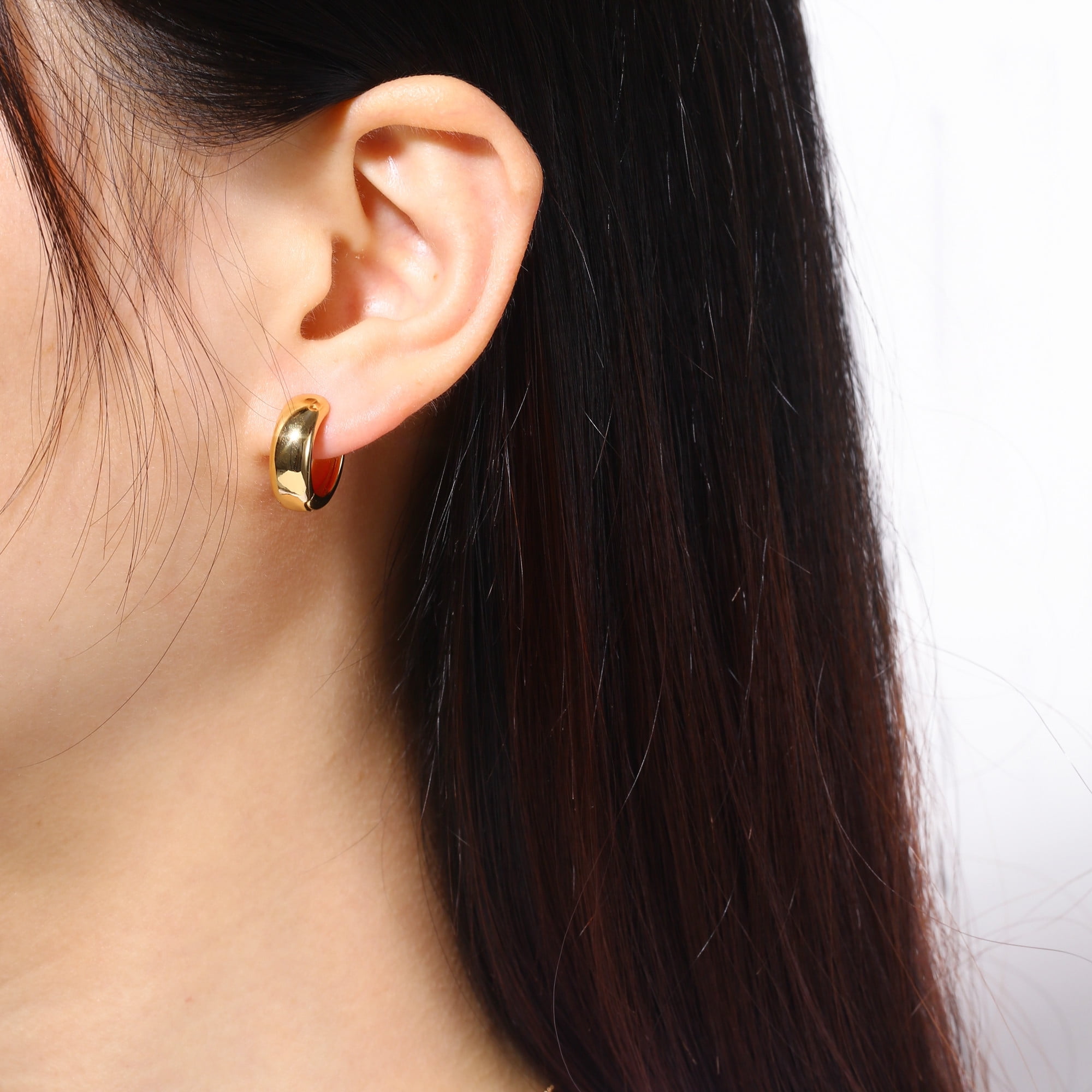 18K Gold Plated Chucky Huggie Earrings