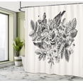 thumbnail image 4 of Ambesonne Vintage Botanical Shower Curtain, Wild Bouquet Art, 69"Wx70"L, Charcoal Grey and Off White, 4 of 4