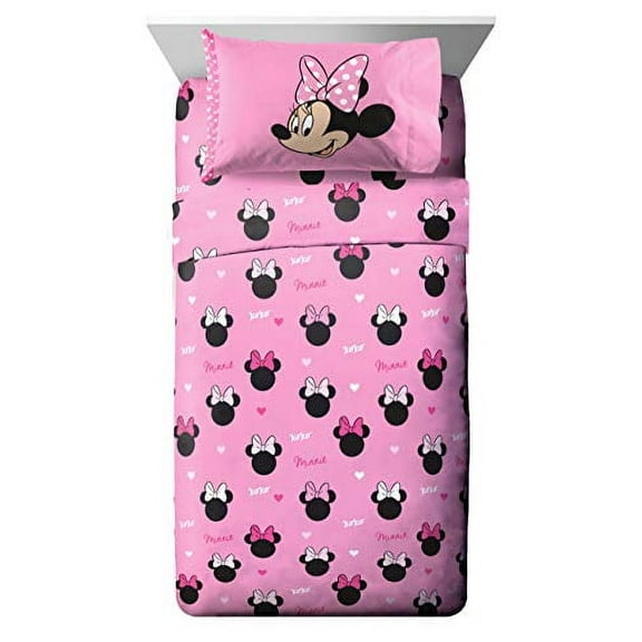 Jay Franco Disney Minnie Mouse Twin Sheet Set - 100% Polyester, Blue, 3 Piece