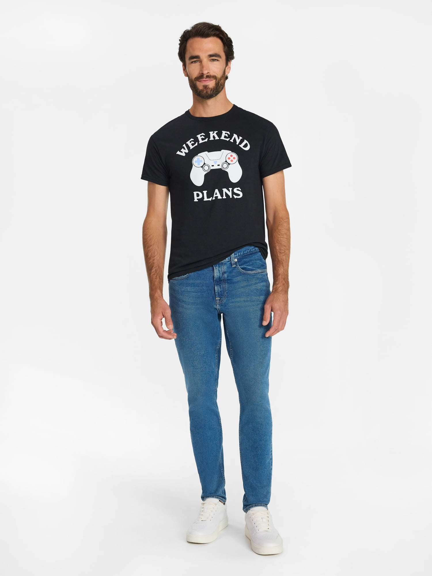 Weekend Plans Men's and Big Men's Cotton Graphic Tee with Short Sleeves, Sizes S-3XL