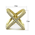 thumbnail image 2 of 14K Gold Ion Plated Stainless Steel X Shaped Crystal Fashion Ring Womens Size 10, 2 of 5