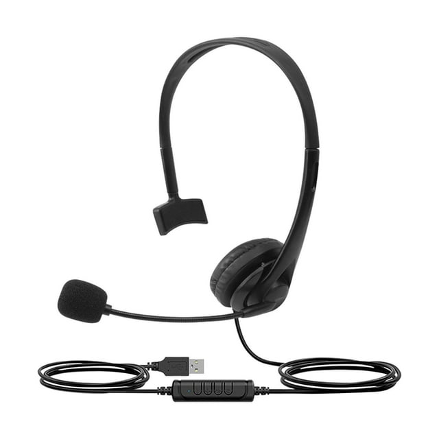 Auriculares USB con micrófono y cancelación de ruido para centros de llamadas, oficinas y trabajo.