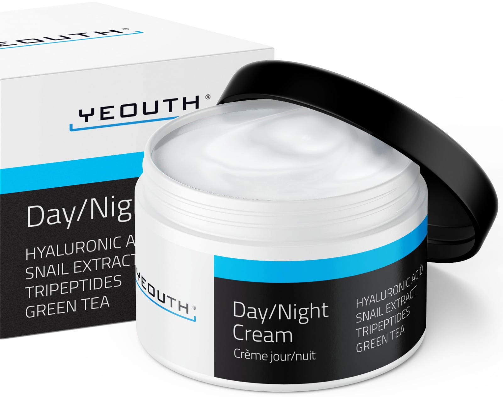 Day Night Cream for Face with Hyaluronic Acid, Copper Tripeptide1 & Snail Mucin, Day and Night