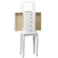 thumbnail image 1 of Gymax Mirrored Jewelry Armoire with Flip-Type Mirror and 4 Drawers, White, 1 of 9