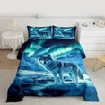 thumbnail image 2 of Feelyou Rustic Wolf Animal Twin Comforter Sets, Antarctic Aurora Bedding Set, 2 Pieces, 2 of 8