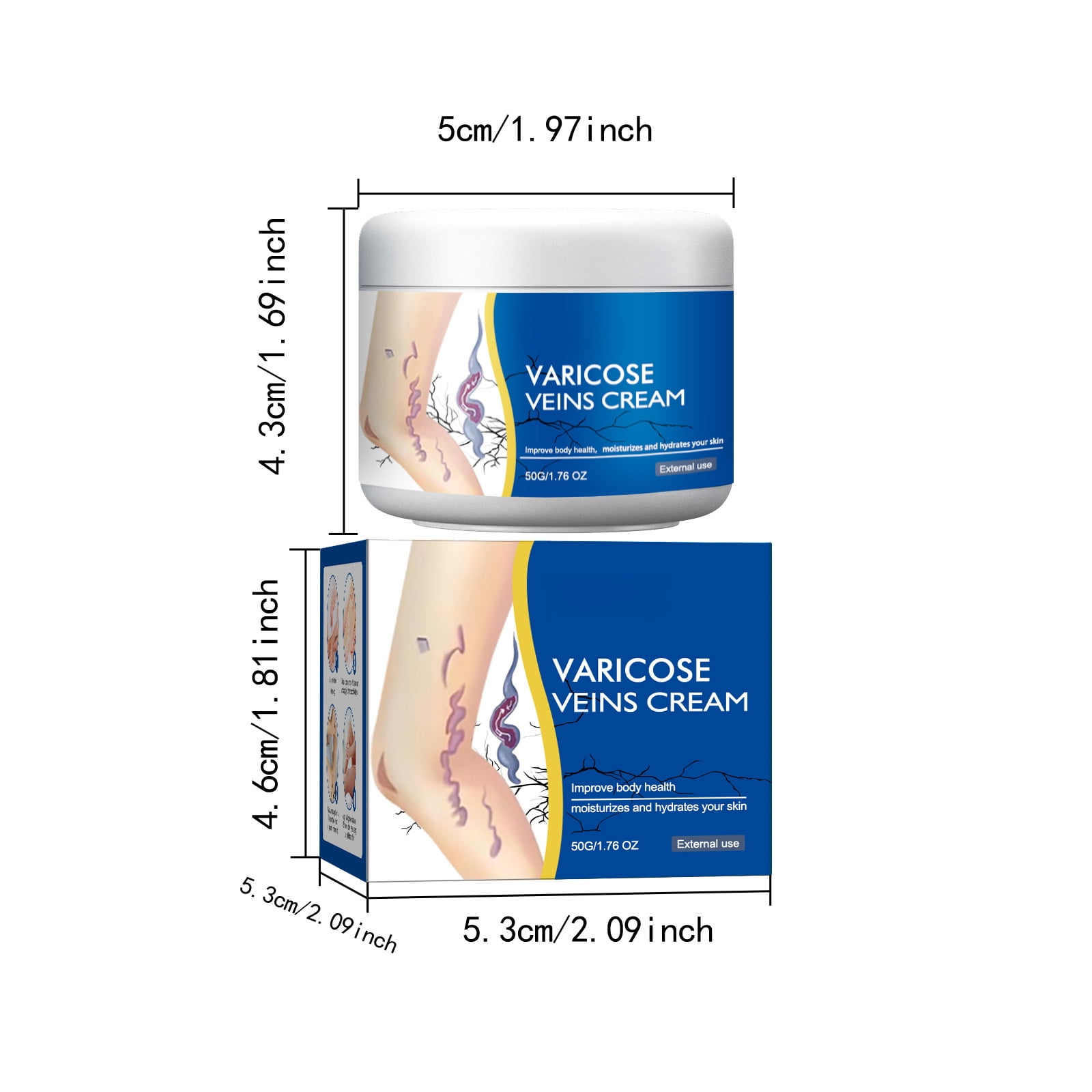 Alvantor Varicose Cream Soothing Vein Relief Leg Cream for Tired Legs 1.76oz