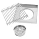thumbnail image 2 of Rejilla de desagüe exterior cuadrada de acero inoxidable para ducha, atrapa pelos, ideal para patios, jardines pequeños y terrazas., 2 of 8
