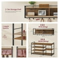 thumbnail image 5 of LEDREM Hall Tree with Shoe Bench, 12-Hook Coat Rack & 4-Tier Shoe Storage, Multifunctional Entryway Organizer, Rustic Brown, 5 of 6