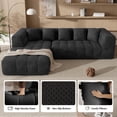 thumbnail image 2 of Modular Sectional Sofa with Ottoman, 110" Tufted Cloud Couch, No Assembly Required, Modern L-Shaped Sofa with 5 Pillows, Comfy Upholstered Couches for Living Room, Apartment, 2 of 7