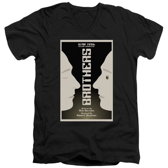 Star Trek Tng Season 4 Episode 3 Adult V-Neck 30/1 T-Shirt Black