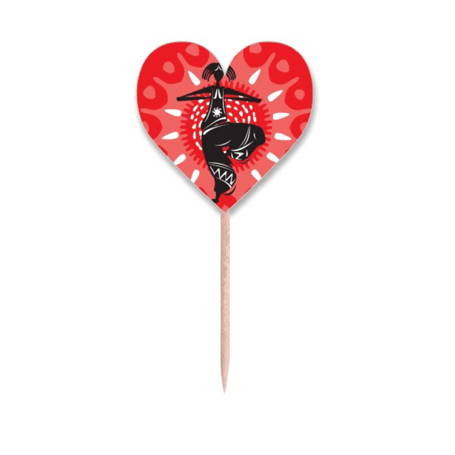 Dance Celebrate Outline Mexico Mexican Toothpick Flags Heart Lable Cupcake Picks