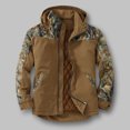 thumbnail image 4 of Hombres Casual Print Patchwork Moda Más Terciopelo Grueso Cálido Capucha Extraíble Cremallera Chaqueta Pompotops  oipoqjl37057, 4 of 7