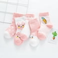 thumbnail image 1 of Calcetines de algodón con dibujos de animales para niños, medias de malla con diseño de zanahoria, para recién nacidos, de 0 a 9 años, lote de 5 pares, 1 of 4