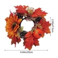thumbnail image 4 of ICQOVD Fall Pumpkin Candle Holder Wreath Artificial Maple Leaf Pinecone Desktop Table Decoration, 4 of 6