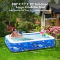 thumbnail image 4 of Inflatable Pool 100" X 71" X 22" Family Swimming Pool for Kids, Toddlers, Infant, Adult, Full-Sized Inflatable Blow Up Kiddie Pool for Ages 3+, Outdoor, Garden, Backyard, Summer Swim Center, 4 of 7