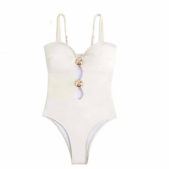 Delconic Women's One-Piece Swimsuit, Sexy Slim-Fit Swimwear, Summer Beach & Pool Bathing Suit for Women