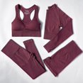 thumbnail image 1 of 2/3/4 Uds. Conjunto de Yoga sin costuras para mujer, ropa deportiva de entrenamiento, ropa de gimnasio, Top corto de manga larga, mallas de cintura alta, traje deportivo Tan Jianjun unisex, 1 of 2