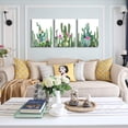 thumbnail image 3 of Canvas Wall Art for living room bathroom Wall Decor for bedroom kitchen artwork Canvas Prints green watercolor cactus painting 3Pieces abstract Modern framed office Home decorations family picture, 3 of 6
