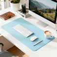 thumbnail image 6 of Leather Desk Pad Protector, Large PU Mouse Pad, Waterproof Office Desk Mat, Non-Slip Desk Blotter Pad with Strap, Writing Pad for Office and Home (Light Blue, 31.5”x15.7”), 6 of 8