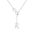 thumbnail image 1 of SIfdSeng Collier Initiale en Argent à Pompon en Forme de 8 pour Femmes Colliers en Argent pour Femmes A Z 26 Colliers Initiales Alphabet pour Adolescentes Bijoux, 1 of 3