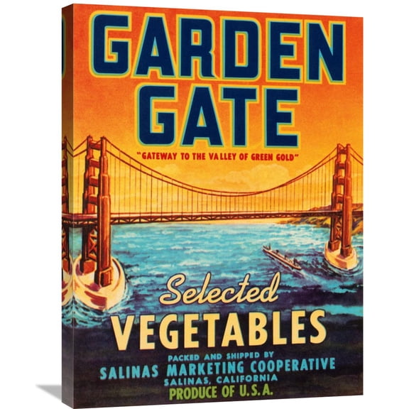 Global Gallery Retrolabel,'Garden Gate Selected Vegetables' Stretched Canvas Artwork