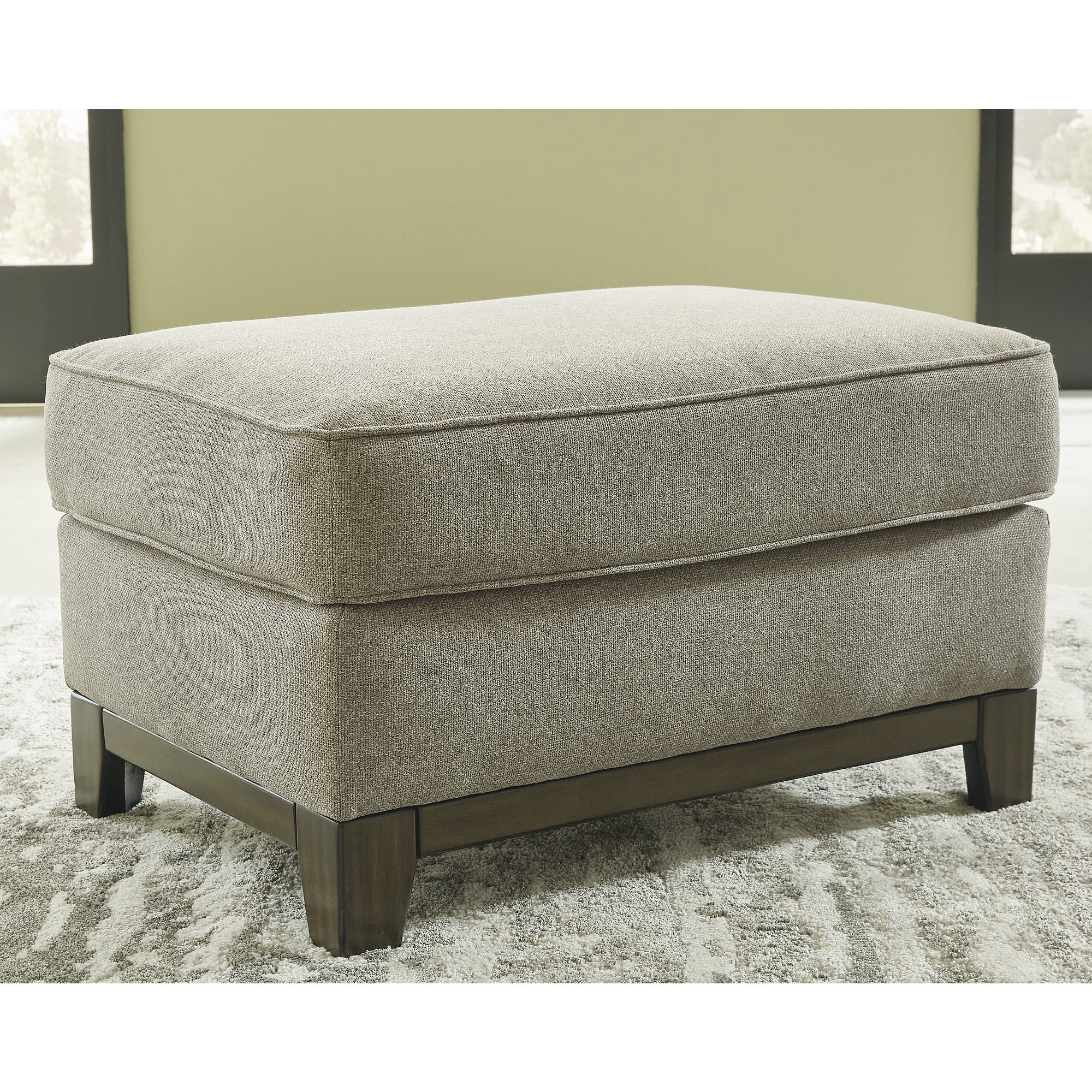 Signature Design by Ashley Kaywood Upholstered Ottoman, Granite Gray