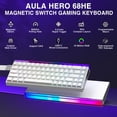 thumbnail image 2 of Teclado Gaming AULA HERO 68 HE 60% cableado con retroiluminación RGB blanco, 2 of 9