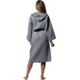 thumbnail image 6 of Waffle Hooded Long Robe Square Pattern Gray, 6 of 6