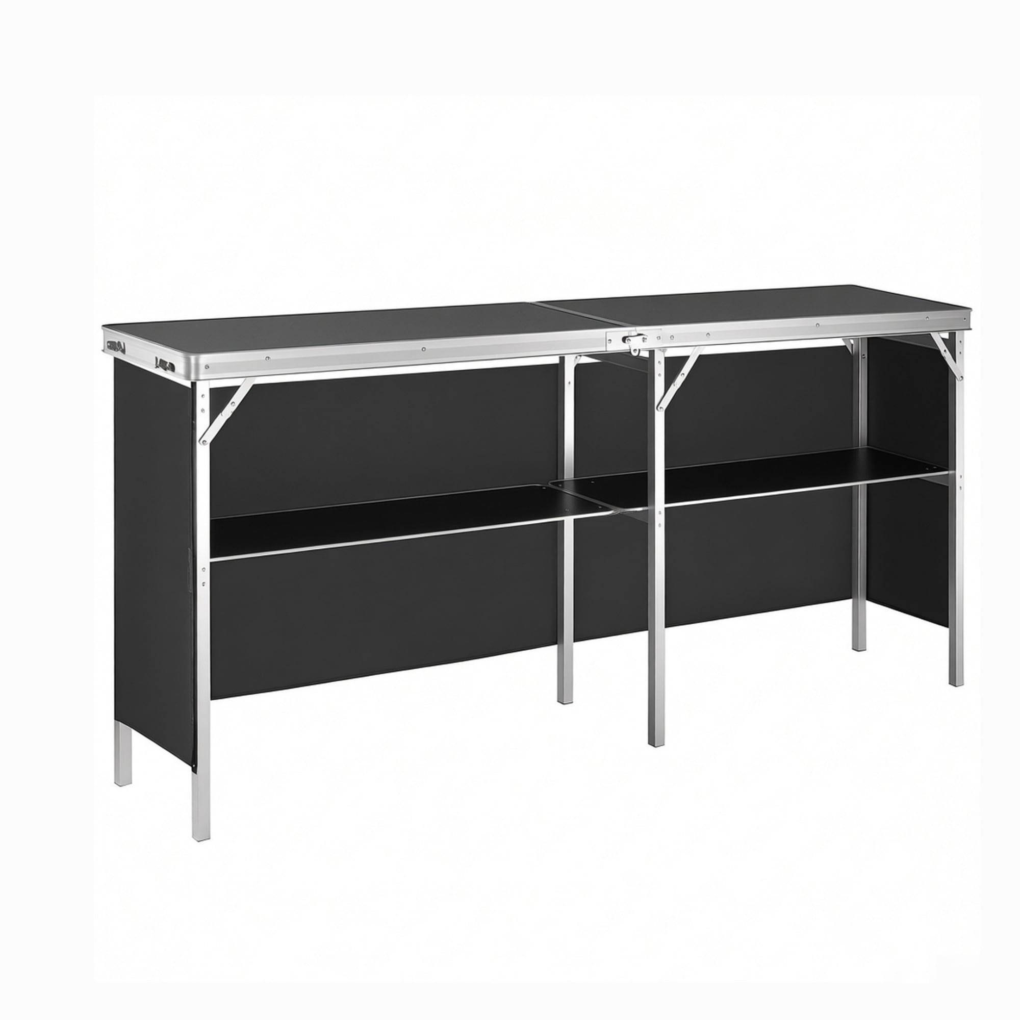 Extra Long Folding Portable Bar Table, Tradeshow Podium Table with Carrying Case, for Party Picnic & Exhibition, 77.95" x 15.16" x 34.65"