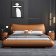 thumbnail image 3 of Italian extremely simple leather bed wedding bed master bedroom big bed modern simple light luxury leather double bed My Lux Decor Round, 3 of 5