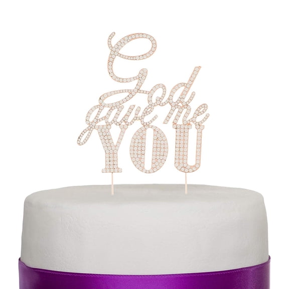 Ella Celebration God Gave Me You Rose Gold Cake Topper Rose Gold (Rose Gold)
