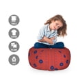 thumbnail image 2 of Floral Storage Toy Bag Chair, Vertical Lines with Symmetric Big and Little Petals, Stuffed Animal Organizer Washable Bag, Small Size, Burnt Sienna Marigold, by Ambesonne, 2 of 3