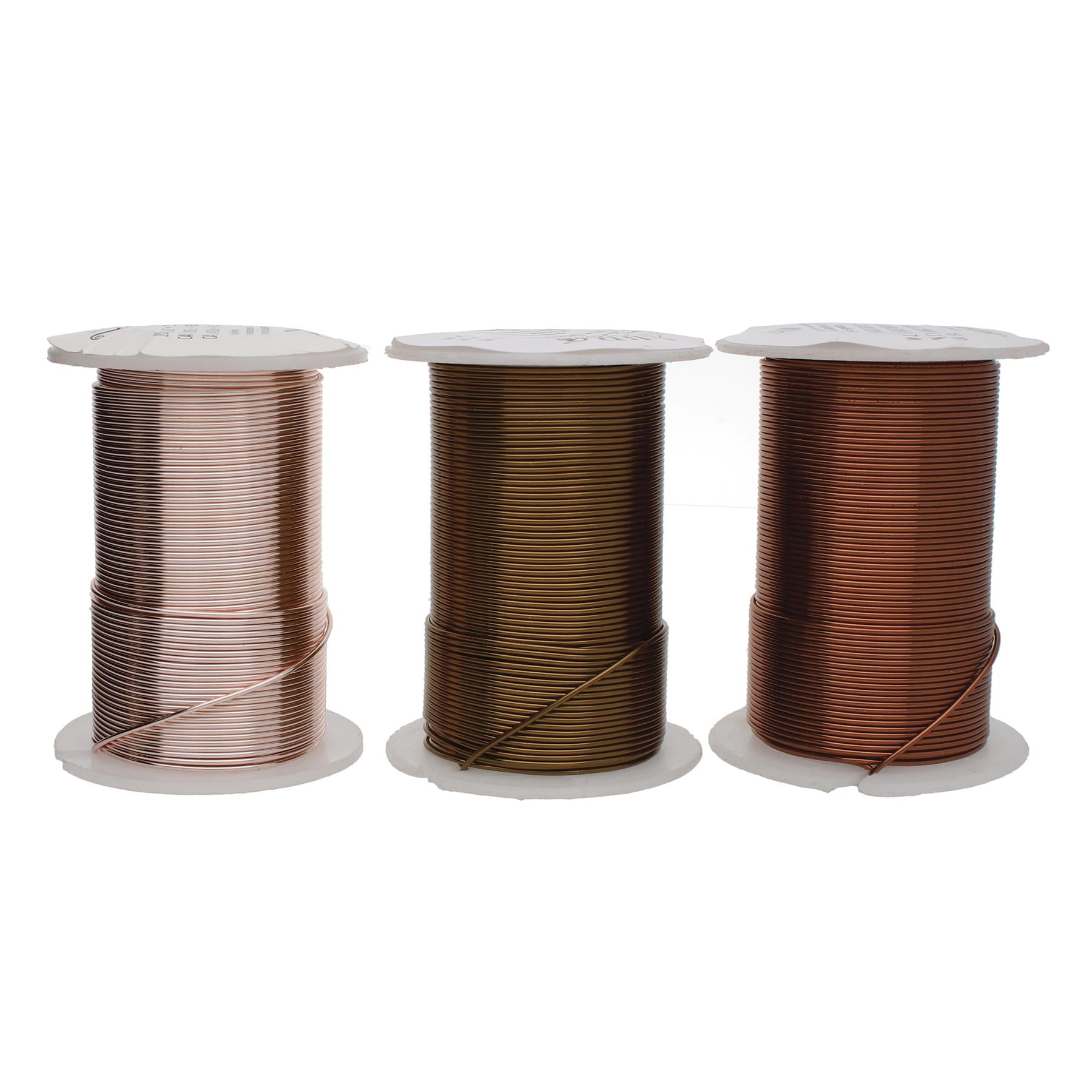 The Beadsmith Wire Elements 26-Gauge Lacquered Tarnish-Resistant Copper Wire for Jewelry Making, 4-34 Yard, 31.09 Meter Spools (Antique Copper, Vintage Bronze, & Rose Gold Color)