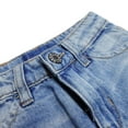 thumbnail image 2 of KIDSCOOL SPACE Baby Girls Boys Jeans Shorts,Distressed Ripped Splicing Design Cute Summer Denim Pants,Blue,2-3 Years, 2 of 5