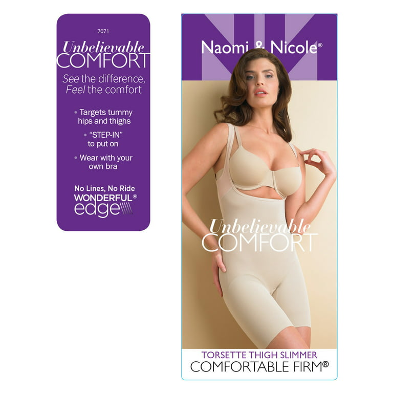 Naomi & Nicole Women's Comfortable Firm Control Open-Bust Shaping Bodysuit  Shapewear 