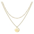 thumbnail image 1 of YHAIOGS Collier Femme Mode Cœur Lettre Collier 26 Lettres Chaîne Circulaire Double Couche, 1 of 5