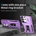 thumbnail image 3 of Allytech Rugged Case for Samsung Galaxy S23 Ultra, [Slide Camera Cover] [360° Rotating Kickstand] [Military Protection] Non-Slip Anti-Fall Anti-Scratch Shockproof Heavy Duty Case - Purple, 3 of 8