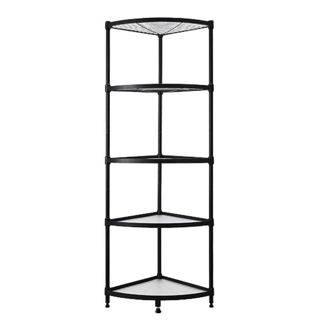 Zootealy 5-Tiers Corner Rack Organizer Shelf Storage Rack Detachable Free-standing Adjustable Tier Spacing Durable Carbon Steel Multipurpose for Office Home Kitchen Bathroom Living Room