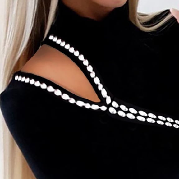 Vedolay Cropped Sweater Women's Sweaters Causal Long Sleeve V Neck Lightweight Pullover Top,Black L