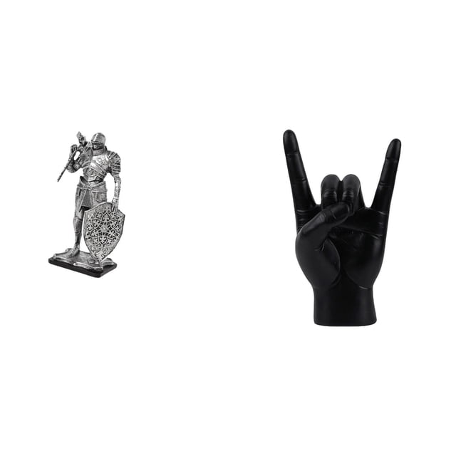 Figura de escritorio,Estatua de caballero,estatuilla,escultura,artesanía,decoración de escritorio,Estatua del gesto de la roca,Estatuas y figuras de dedos con gestos de música