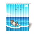 thumbnail image 1 of ABPHQTO Nutria marina que vive en el océano Cortina de ducha de poliéster impermeable 150x180 cm Cortina de baño Decoración para el hogar, 1 of 2