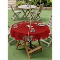 thumbnail image 3 of Outdoor Tablecloth with Umbrella Hole and Zipper, Red Christmas Round Table Cloth 60 Inch Waterproof Tablecloth, Xams Tree Winter Poinsettia Pine Cones Picnic Table Cover for Patio Camping, 3 of 7