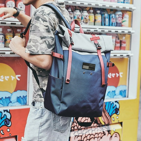 Roll up Backpack,Blue
